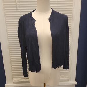 Navy Blue Open Front Cardigan